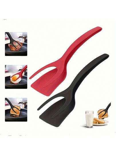 Bộ 2 món dụng cụ nhà bếp đa năng cần thiết cho tiệc nướng mùa hè: Xẻng lật trứng, xẻng bánh kếp và bít tết, xẻng bít tết bằng nylon, xẻng gắp thức ăn, xẻng lật cá, xẻng trứng, xẻng cá, xẻng nhà bếp, dụng cụ nấu ăn, dễ dàng lật và đặt thức ăn, dụng cụ nhà bếp, phụ kiện nhà bếp.