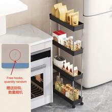 Multifunctional Rolling Cart, Hollow Drainage Ultra-Thin Storage Cart, Slim Storage Cart, Narrow Storage Rack (12cm Wide), Bathroom Storage Rack, Kitchen, Bathroom, Laundry Room Mobile Storage Rack, Space-Saving Floor-Standing Storage Rack, Multi-Layer Stainless Steel + Plastic Material (Can Be Used For Washing Vegetables), Suitable For Narrow Spaces - Multicolor - View 11