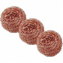Wire Metal Copper Scourer Pads 3 Pack - Spiral Copper - Long Lasting Scourer For Cleaning - Heavy Duty Scrubber - default - 查看 7