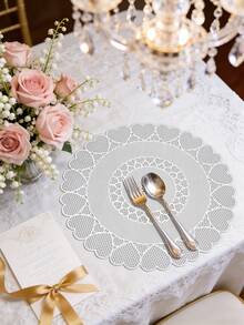 4/120pcs Hollow Gold PVC Placemats, Washable Tabletop Protector, Non-Slip Table Mat, Odorless Decorative Mat, Suitable For Restaurant, Cafe, Homestay, Fit For Holiday, Party, Gathering, Birthday, Wedding, Dinner - Multicolor - View 10