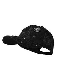 1pc Pink Lace Rhinestone Flower Baseball Cap, Breathable Mesh Adjustable Visor Hat, Sweet Luxurious Versatile Sun Hat, Summer Outing & Commute UV Protection Girlish Accessory - Baseball Cap - View 8