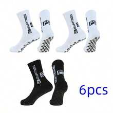 5 Pairs Soccer Socks With Silicone Grip Pads Mid-Calf Training Socks, Suitable For Soccer Matches, Moisture-Wicking Design For Heel And Ankle, Specially Designed For Soccer Players - Multicolor - View 10