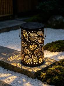 2pcs/1pc Solar Powered Hollow Portable Projection Lamp, Garden Lawn Path Decor Light, Leaf Hollow Projection Hanging On Ground, Light Sensor Activated, Suitable For Garden, Yard, Home, Outdoor, Small Pathway - Multicolor - View 3