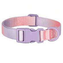 Vòng cổ cho chó bằng nylon có thể điều chỉnh, màu ombre, phù hợp cho chó nhỏ đến trung bình, màu hồng chuyển dần sang tím. - Nhiều màu - Xem 16