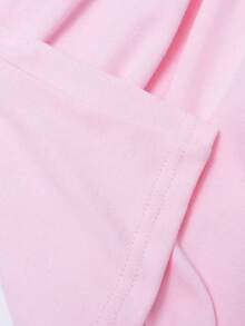 Girls Soft Pink Sleeveless Sparkling Star Cartoon Character Team & Lovely Kitty Print A-Line Dress, Kids Light Sleeveless Outfit For Stage Performance, Dance Recital, Talent Show, School Show & Casual Summer Daily Wear - 粉色 - 查看 3