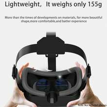 BAIXUN 虛擬實境眼鏡 VR 頭戴式裝置 3D 鏡片 VR 眼鏡,兼容電視、電影和電子遊戲,兼容 iOS、Android 系統,支持 4.7-7 英寸手機 - 彩色 - View 10
