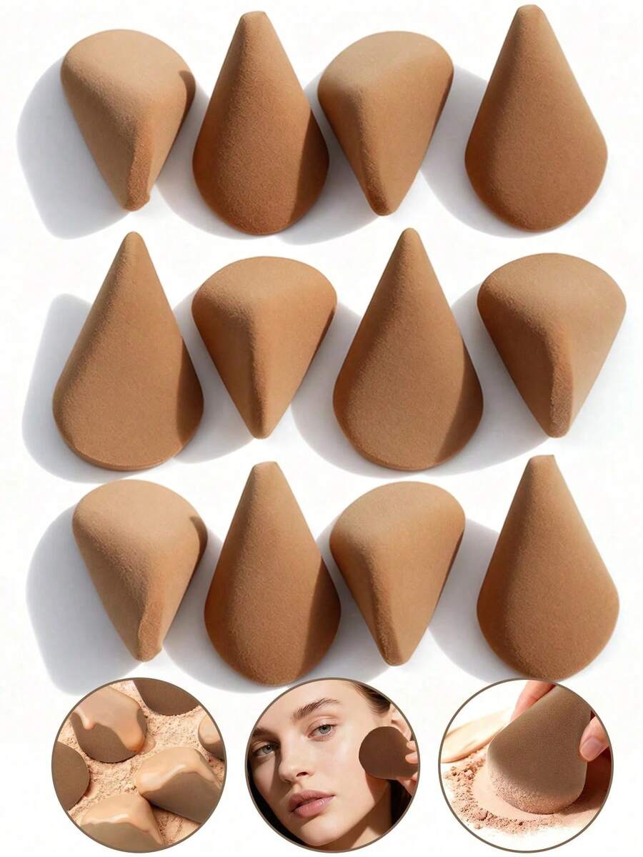 2/1 Set High Quality Asymmetric Double-Sided Makeup Sponge Set, Soft Makeup Sponge Suitable For Foundation, Concealer, Beginner-Friendly, Alcohol-Free, Suitable For Normal Skin, Hydrophilic PU Material, Perfect For Makeup Application, Soft Texture Makeup Sponge