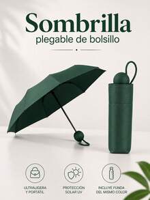 Mini Capsule Umbrella Pocket Portable Folding Umbrella Business 19 Inch - Green - View 1