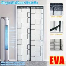 Magnetic Door Curtain, Made Of Premium EVA Polyethylene Material, Effectively Prevents Mosquitoes And Cold Air, Grid Pattern Design Provides Privacy - Air Conditioner Compartment - View 1
