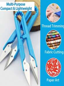 Sewing Scissors, Thread Snips, U-Shaped Multi-Purpose Scissors Suitable For Home, School, Sewing And Craft Projects. Heavy Duty Professional Garment Shears Perfect For Sewing And Cutting Tasks. Versatile Office Scissors. - Multicolor - View 7
