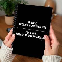 Cuaderno espiral "Dumpster Fire" de 1" - Tamaño A5, Diario gracioso para compañeros de trabajo, Regalo de Amigo Invisible, Regalo para contables | Adecuado para despedidas de oficina y regalos navideños | Papel premium, apto para todas las estaciones - I - Ver 4