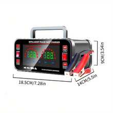 12V And 24V Smart Universal Battery Charger With LCD Display, Intelligent Maintenance, Temperature Compensation, Overcharge And Short Circuit Protection, Suitable For Intelligent Trickle Charging Maintenance Of Batteries In Cars, SUVs, Trucks, Yachts, And Motorcycles. - US B Type Plug(110-127V) - View 2
