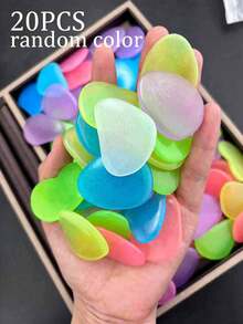 Large Illuminated Flat Stones, Multicolor Glow Stones, Luminous Pebbles, Suitable For Garden, Pathway, Yard, Outdoor Decor, Landscape, Christmas Party DIY, Aquarium, Fish Tank, Indoor And Outdoor Use - Multicolor - View 14