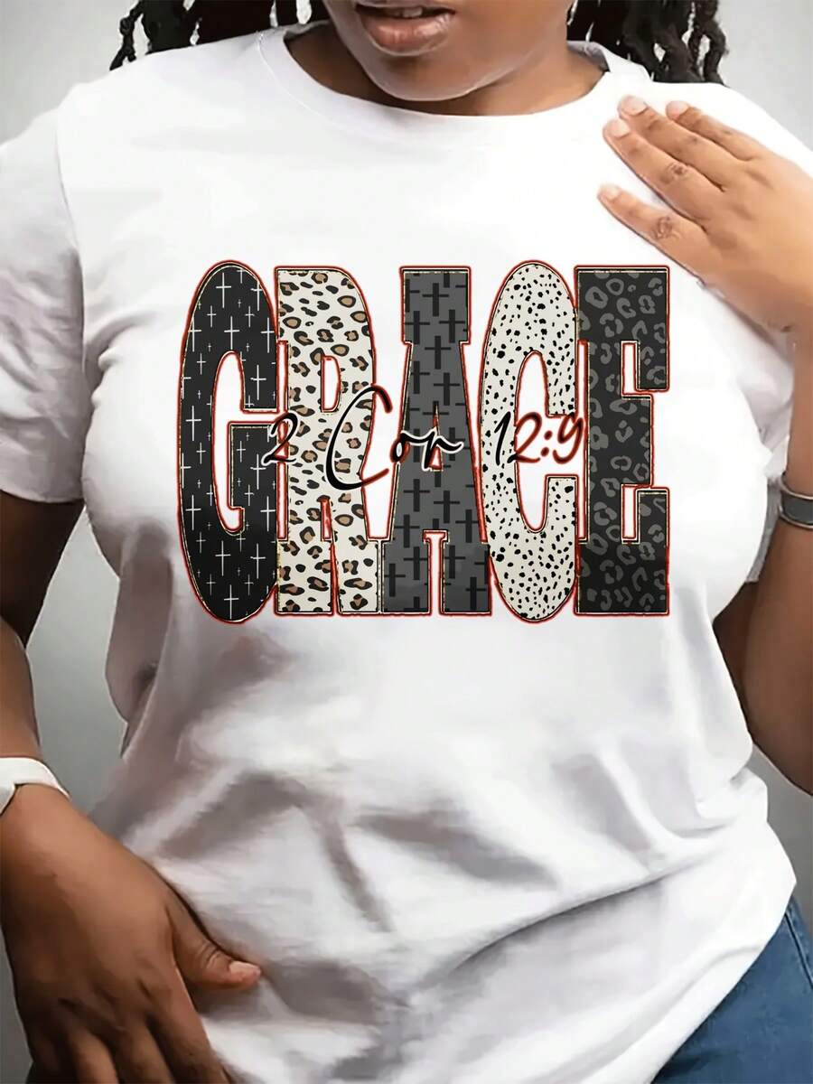 Camiseta casual de moda con cuello redondo para mujer | Corto Sved Top con diseño de patrón geométrico, yo para Dailpor y amigos y familia de regalo