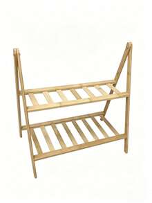 4-Tier Natural Bamboo Foldable Shoe Rack, Space-Saving Standalone Shoe Organizer Shelf, Multi-Layer Storage Rack For Entryway, Hallway, Bedroom, Closet, Easy Assembly No Tools Required - Apricot - View 10
