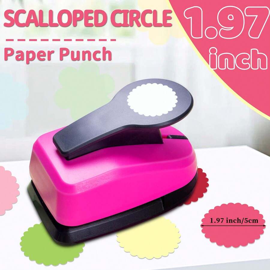 2 Inch 48mm Wavy Circle Punch Cutting Tool, Daily Fashion Wavy Circle Pattern, 2 Inch 48mm DIY Portable, Suitable For Paper Craft, Card Making, Scrapbook Decoration, Student Use