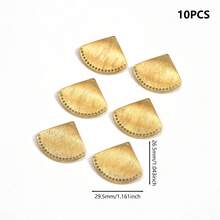 10 chiếc/20 chiếc/30 chiếc/50 chiếc Mặt dây chuyền hình học bằng đồng thau thô, mặt dây chuyền kim loại có vân, phụ kiện làm trang sức - Màu đồng thau - Xem 17