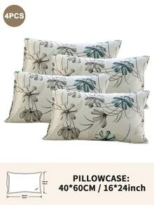 1pc/2pcs/4pcs Polyester Flowers And Plants Floral Plant Print Pillow Cover Set (Pillow Inner Not Included), Soft & Comfortable, Suitable For All Seasons,Perfect For Home Dorm Apartment Guest Room Vacation Rental & Gift-Giving - Multicolor - View 41