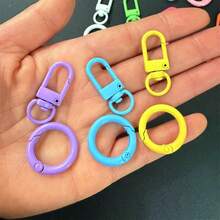 150pcs Colorful Rings + 10pcs Lobster Clasps + 10pcs Spring Rings Zinc Alloy Casual Fruit Keychain Accessories, Rust-Resistant, Suitable For Keychains, Backpack Hangers, Gifts, DIY, Versatile Combination - 150 Colored Rings + 10 Door Latches + 10 Spring Rings - View 9