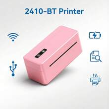 Phomemo Bluetooth Shipping Label Printer 4x6, 2410-BT Wireless Thermal Label Printer For Small Business, Portable Inkless Label Printer With Easy Setup And High-Speed Printing, Compatible With Android, Laptops And Major Online Platforms - Pink Portable Inkless Label Printer - View 3