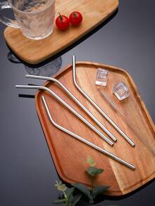 Bộ 5 cọ vệ sinh ống hút bằng thép không gỉ, phụ kiện ống hút cong dùng cho đồ uống sáng tạo, trà sữa, cà phê. - Xem 12