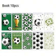 Set de regalo de papelería con tema de fútbol, 20 piezas/set, incluye 5 libretas de bolsillo, 5 llaveros de fútbol, 5 bolígrafos de fútbol, 5 bolsas de regalo, adecuado para fiestas, eventos, regalos escolares - Multicolor - Ver 14