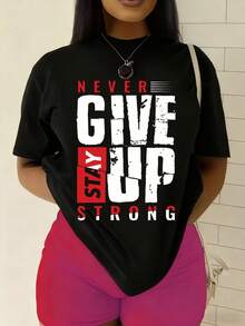 Women's Funny Strong Humor T-Shirt - 100% 180G Black Casual Crew Neck Short Sleeve T-Shirt With Motivational Slogan, Comfortable Casual Tee And Christmas Gift Idea For Her - 黑色 - 查看 1