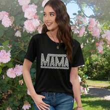 1 T-Shirt, EUOW Mama T-Shirt For Women, Cute Graphic Tees For Mother's Day, Casual Boho Style, T-Shirts For Grandma, 100% Cotton, 180g, 100% Cotton, Designs Are Printed. Unisex. - 白色 - 查看 11