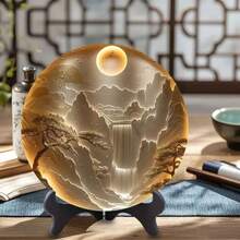 Plato decorativo de estilo vintage con relieve 3D, decoración del hogar para la entrada, el estudio, la sala de té, el escritorio de la oficina - [amanecer] - Ver 3