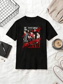 Bangtan Sonyeondan Arirang 2013 Retro Poster Bomull Sommar Kortärmad T-shirt - Svart - Visa 6