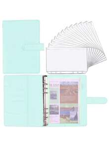 Dompet Amplop Uang Kulit A6 dengan Resleting, Pengatur Anggaran untuk Pengelolaan Uang Tunai - MultiWarna - View 19