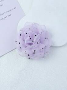 9cm Cute Polka Dot Organza Handmade Brooch, Suitable For Girls' Daily Outfit Decoration - Yarn Flower - View 15