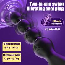 Vibrating Anal Beads Butt Plug Rechargeable Flexible Butt Plug Prostate Massager With 10 Vibration Modes  Silicone Anal Beads With Pull Ring Design Sex Toys For Men Women Couple - one-size - View 3