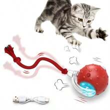 Chirping Cat Dog Toy Ball | Motion Activated USB Rechargeable Fast Rolling | Anti-Depression Interactive Play Toy For Indoor Pets ﻿ - View 6