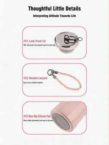 1pc Spring Fragrant Bottle Series, 280ml Small Capacity Rope Handle Milk Bottle, Stainless Steel Double-Wall Insulated Cup, Portable Cup, Milk Cup, Small Capacity, Travel Cup, Pocket Cup, Suitable For Travel, Home, Office, Gym, Outings, Gift For Partner, Father's Day, Mother's Day, Anniversary, Birthday - Multicolor - View 6