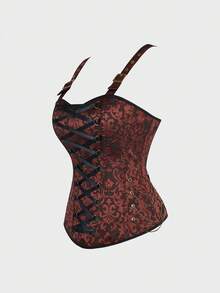 Corset Top Steampunk Pirate Corset For Women Renaissance Gothic Bodice Corsets - 棕色 - 查看 5
