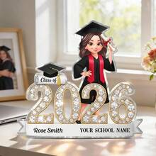 Placa de acrílico personalizada - Adecuada como regalo de graduación, regalo de graduación, recuerdo - Tarjeta de graduación personalizada - Ver 3