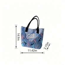 Bolso de lona con estampado de Stitch con múltiples expresiones de Disney Lilo & Stitch, bolso de hombro para uso diario - Blanco - Ver 6