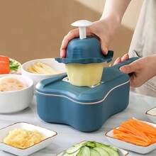 Bộ dụng cụ nhà bếp đa năng 11 món, bao gồm máy thái rau củ, máy thái hành tây, máy thái lát rau củ, lưỡi dao thái hạt lựu, kèm 5 lưỡi dao, rổ lọc và hộp đựng, thích hợp để thái salad, khoai tây, cà rốt, tỏi, có rổ thoát nước. - Nhiều màu - Xem 1