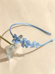 1/2/4pcs Pearl Flower Headbands - Cute Knitted Hair Accessories For Girls, Soft For Daily & Party Use (Yellow/Blue/Purple/Red) - Multicolor - View 8