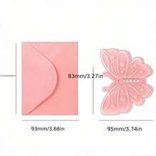 10/20PCSDelicate Pink Flower House Butterfly 3D Pop-Up Greeting Card, Adorned With Pearl Elements | A Gift Suitable For Holiday And Birthday Wishes, Perfect For Giving,Back To School. - Multicolor - View 7