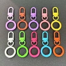 150pcs Colorful Rings + 10pcs Lobster Clasps + 10pcs Spring Rings Zinc Alloy Casual Fruit Keychain Accessories, Rust-Resistant, Suitable For Keychains, Backpack Hangers, Gifts, DIY, Versatile Combination - 150 Colored Rings + 10 Door Latches + 10 Spring Rings - View 8