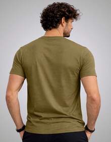 Kit Of 3 Men's Modal Tech Anti-Odor T-Shirts, Basic , Wrinkle-Free, Cotton With Elastane - 黑色/橄欖綠/藍色 - 查看 9