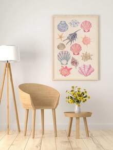 Tranh treo tường bằng vải canvas có khung, tông màu nhẹ nhàng, họa tiết vỏ sò biển xanh nhạt, trang trí phòng ngủ cho bé gái màu hồng, phù hợp cho phòng tắm, phòng ngủ, phòng khách, phòng trẻ em, nhà ven biển, nhà ven hồ, căn hộ. - Nhiều màu - Xem 6