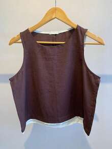 BASIC CASUAL TANK TOP FOR WOMEN - 鏽棕色 - 查看 1