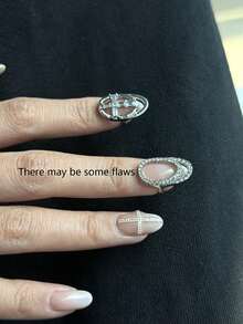 Minimalist Chic Finger Nail Ring, New Rhinestone Cross Design Nail Jewelry For Women, Suitable For Party, Banquet, Vacation Wear, Gift - Multicolor - View 7