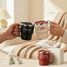 Double-Layer Insulated Coffee Mug Portable 304 Stainless Steel Drinking Cup Durable Sealed Coffee Cup Tumbler For Students Adult - Multicolor - View 13