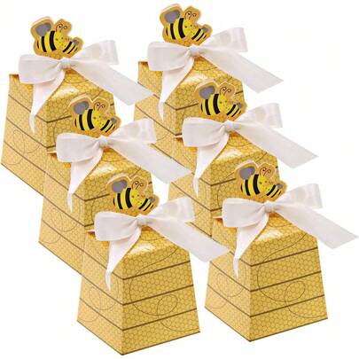 Bộ 10 hộp quà tặng hình tổ ong bằng giấy, hộp đựng bánh kẹo, hộp quà sinh nhật dùng cho tiệc tùng.