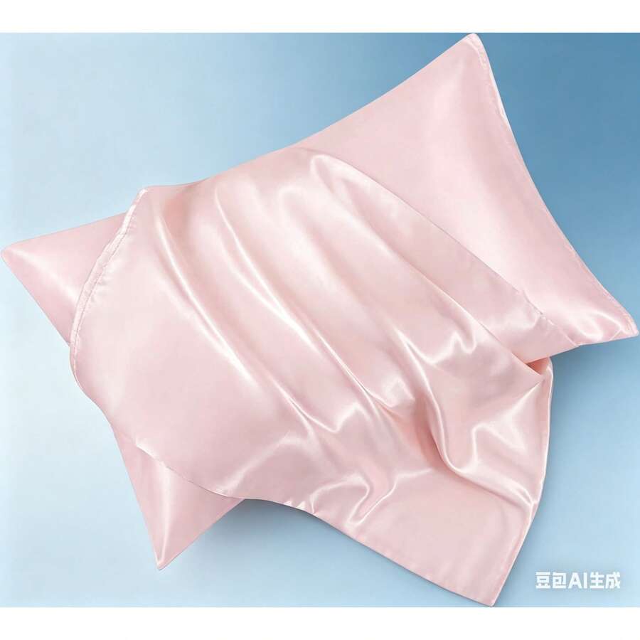 Light Blue Satin Pillowcase Standard Set Of 2 With Envelope Closure,Light Blue Silk Pillowcase For Hair And Skin (20x26) - Blush Pink - View 1