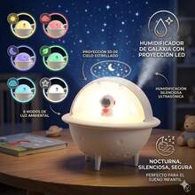 Bonito humidificador USB - humidificador Space Ball con luz LED de 7 Colores | Humidificador de Vapor frío USB, 30dB silencioso, purificador de Aire USB para Dormitorio - Mist - Ver 4